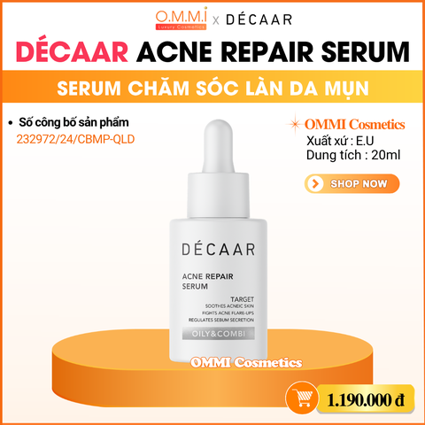 DECAAR - ACNE REPAIR SERUM (20ml) - Serum chăm sóc da mụn, hỗ trợ cải thiện da