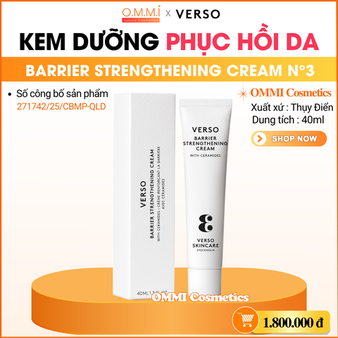 VERSO – Barrier Strengthening Cream N°3 – Kem dưỡng hỗ trợ phục hồi & củng cố hàng rào bảo vệ da (40ml)