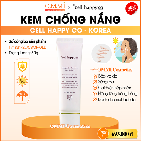 CELL HAPPY CO - Kem chống nắng Cell Happy Co SPF50+ PA++++ | Chính hãng Hàn Quốc, phù hợp cho mọi loại da