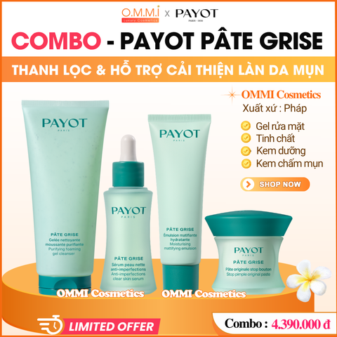 [Combo] PAYOT – PÂTE GRISE Purifying Ritual - Combo thanh lọc & cân bằng dành cho làn da dầu, da dễ xuất hiện mụn