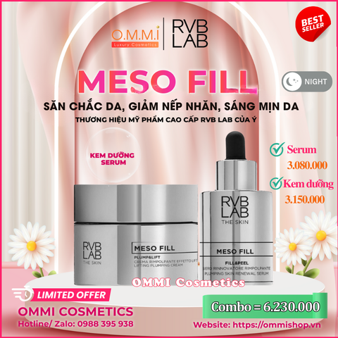 [Combo] RVB LAB Meso Fill của Ý - Bộ dưỡng sáng mịn da, cải thiện độ đàn hồi, giảm nếp nhăn, cho làn da căng mướt và rạng rỡ