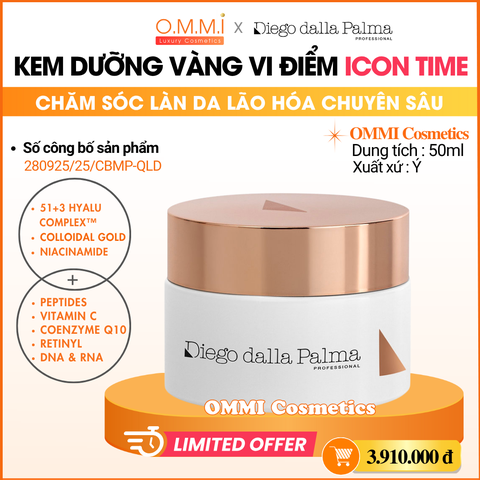 Diego Dalla Palma – ICON TIME Gold Cream – Kem dưỡng Vàng Vi Điểm, hỗ trợ cải thiện các dấu hiệu lão hóa và nếp nhăn, giúp săn chắc và sáng mịn da (50ml)