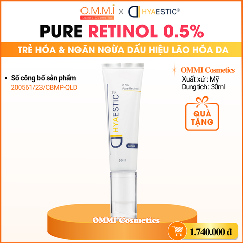 HYAESTIC - Kem dưỡng Pure Retinol 0,5% - Hỗ trợ trẻ hóa & ngăn ngừa dấu hiệu lão hóa da (30ml)