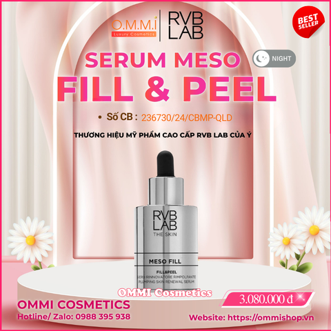 RVB LAB - Serum MESO FILL của Ý - Tinh chất dưỡng sáng mịn da, cải thiện độ đàn hồi, giảm nếp nhăn, cho làn da căng mướt và rạng rỡ (30ml)