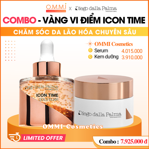 [Combo] Diego Dalla Palma - ICON TIME Gold - Bộ dưỡng da Vàng Vi Điểm, hỗ trợ cải thiện các dấu hiệu lão hóa và nếp nhăn, giúp da săn chắc và sáng mịn