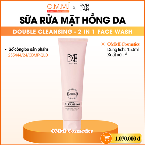 RVB LAB - Double Cleansing - Sữa rửa mặt hồng da, làm sạch kép đa tầng (150ml)