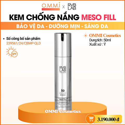 RVB LAB - Kem chống nắng MESO FILL giúp bảo vệ da, hỗ trợ làm mờ nếp nhăn, dưỡng da sáng mịn (50ml)