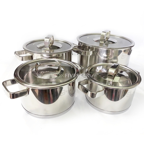 Bộ Nồi Cao Cấp 4 Chiếc Nắp Kính