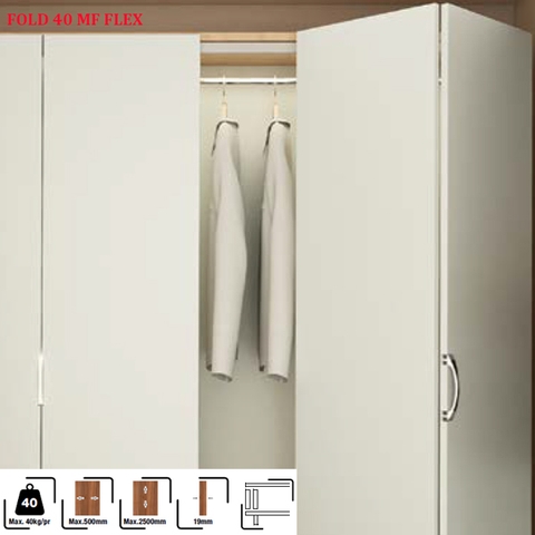 CỬA TRƯỢT XẾP TỦ ÁO HAFELE FOLD 40MF 409.61.000