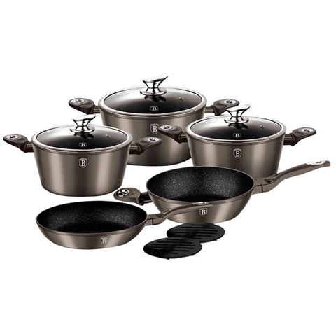 BỘ NỒI CHẢO MÀU CACBON XÁM 531.08.003