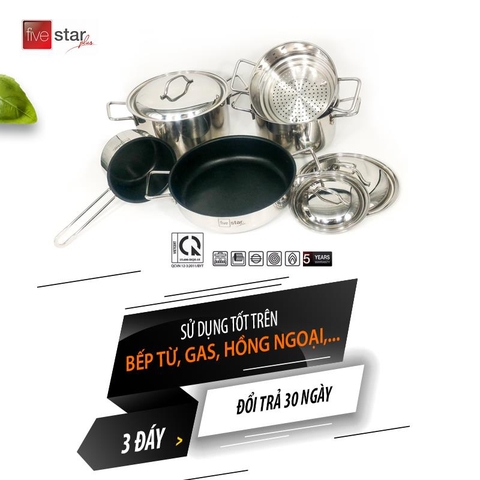 Bộ Nồi Xửng Hấp Quánh Chảo Chống Dính