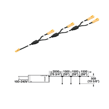 DÂY NỐI CHIA 4 ĐÈN 12V