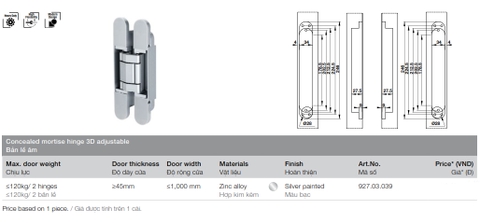 BẢN LỀ ÂM HAFELE 927.03.039