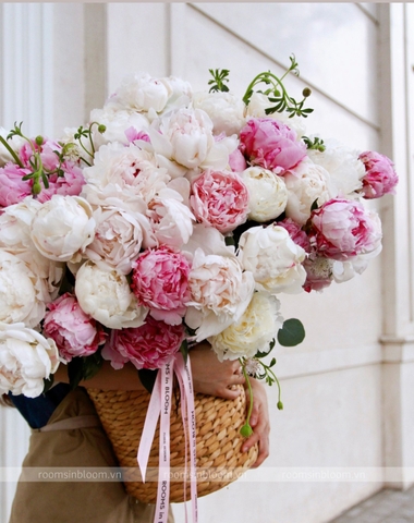 Giỏ hoa 99 hoa Peony Newzeland