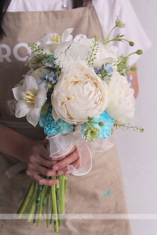 Hoa cưới Posy: Honora White Peony