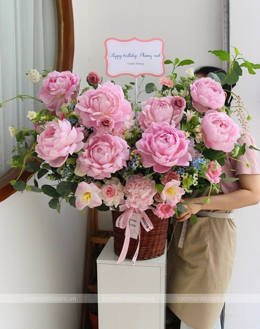 Giỏ hoa Peony Kassandra