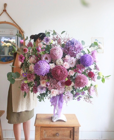 Bình hoa size to tone màu tím tây