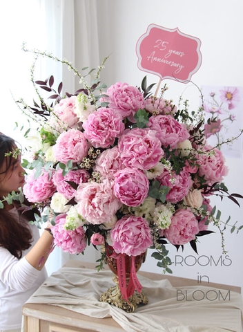 Bình hoa mẫu đơn