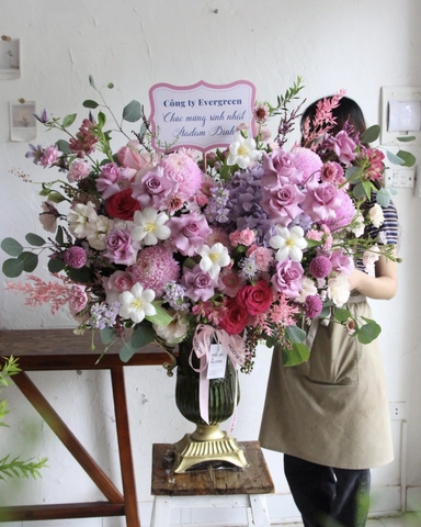 Bình hoa tone tím hồng Florence