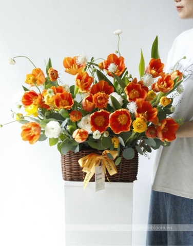 Giỏ Tulip Cam Charming