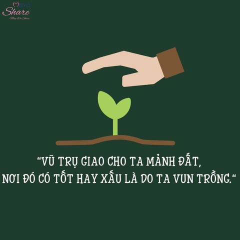 VŨ TRỤ GIAO CHO TA MẢNH ĐẤT LÀ ĐỂ TA VUN TRỒNG