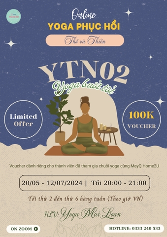 [YTN02] LỚP YOGA THỞ - THIỀN CHO GIẤC NGỦ NGON CÙNG MAYQ