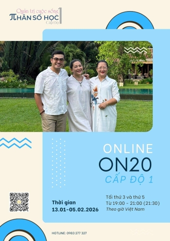[ON20] CHƯƠNG TRÌNH ONLINE CĂN BẢN QUẢN TRỊ CUỘC SỐNG VỚI NHÂN SỐ HỌC