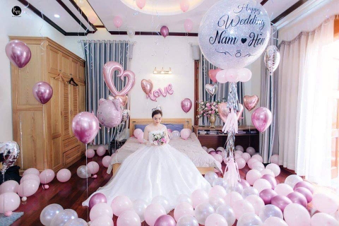 MẪU TRANG TRÍ PHÒNG CƯỚI BẰNG BÓNG BAY ĐƠN GIẢN MÀ ĐEP
