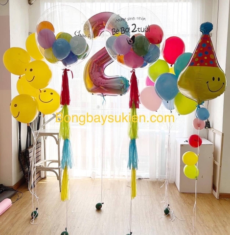 Set Bóng Bay Trang Trí Sinh Nhật Bé Trai