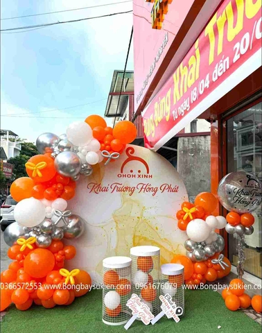 Trang trí backdrop khai trương tại Hà Nội Lucky Balloons