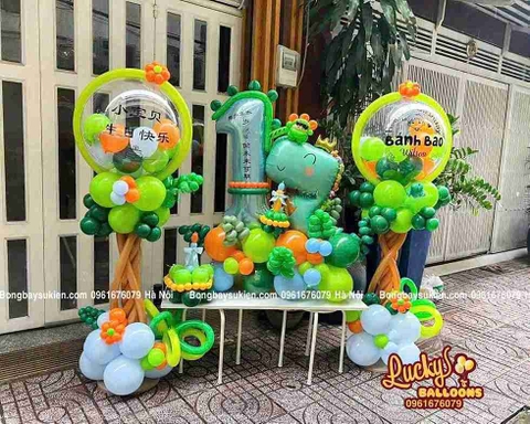 Bóng Bay Sinh Nhật Bé Trai 3 Tuổi Khủng Long