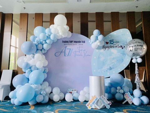 Backdrop 20 năm ra trường phông họp lớp