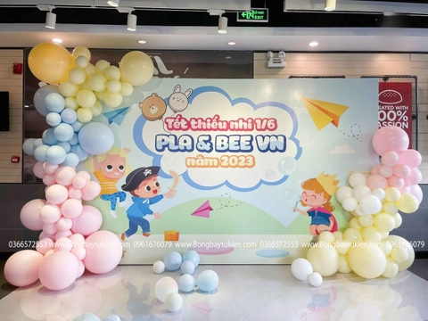 Backdrop Bóng Bay Tổng Kết Năm Học Cho Bé