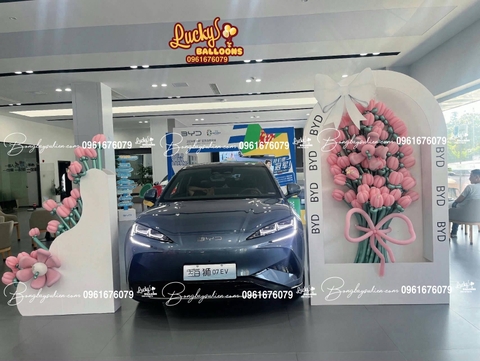 BACKDROP HOA BÓNG BAY BÀN GIAO XE Ô TÔ