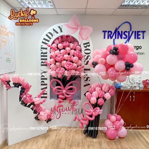 BACKDROP HOA BÓNG BAY SINH NHẬT SẾP ĐẸP