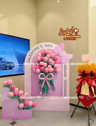 BACKDROP HOA BÓNG BAY TRANG TRÍ KHAI TRƯƠNG