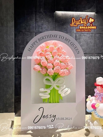 BACKDROP HOA BONG BÓNG SINH NHẬT BẠN GÁI