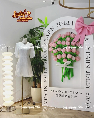 BACKDROP HOA BONG BÓNG TRANG TRÍ KHAI TRƯƠNG