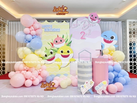 Backdrop sinh nhật baby shark cho bé tại Hà Nội