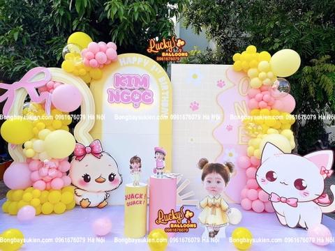 Backdrop sinh nhật bé 1 tuổi ngoài trời tại Hà Nội