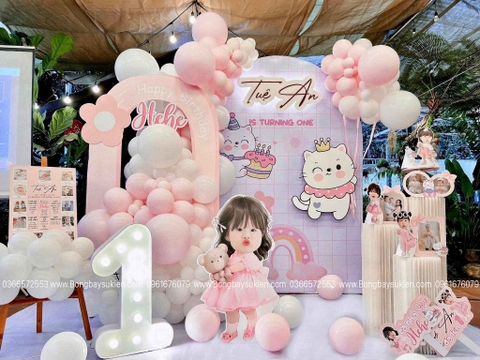 Backdrop Sinh Nhật Bé Gái 1 Tuổi Tuổi Rồng