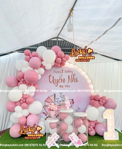 Backdrop sinh nhật bé gái 1 tuổi