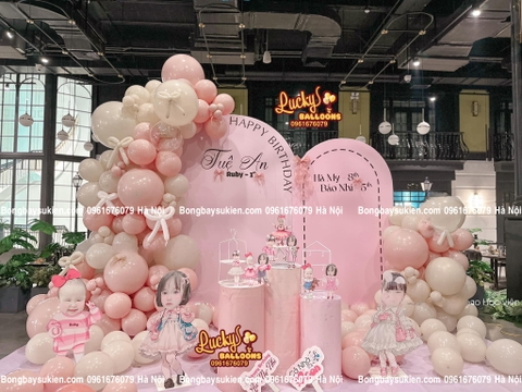 Backdrop sinh nhật bé gái cute Hà Nội