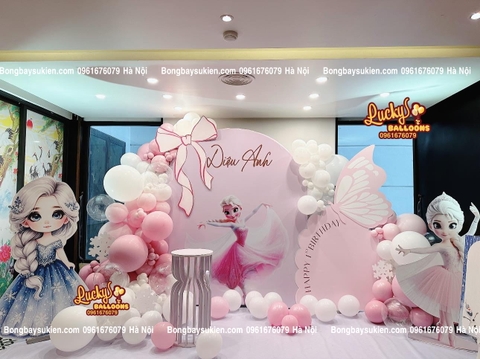 Backdrop sinh nhật bé gái Elsa frozen