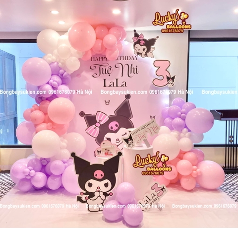 Backdrop sinh nhật bé gái kuromi tại Hà Nội