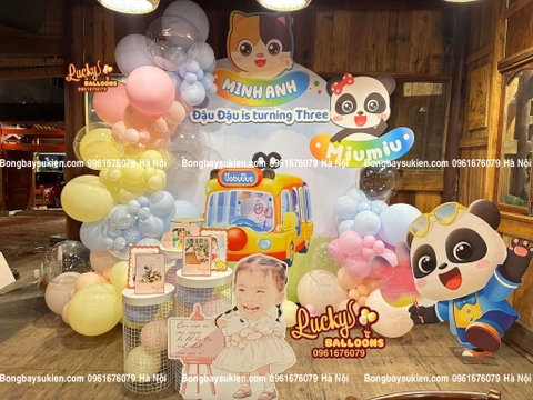 Backdrop sinh nhật chủ đề babybus