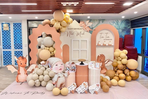 Backdrop Thôi Nôi Bé Trai Tuổi Thìn