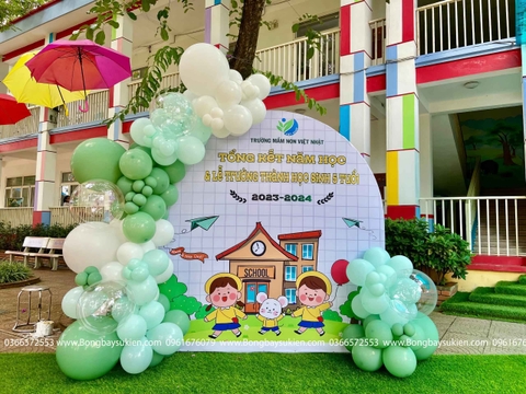 Backdrop Tổng Kết Năm Học Bằng Bóng Bay Đẹp