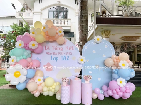 Backdrop Trang Trí Lễ Tổng Kết Lớp Tiểu Học