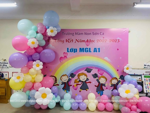 Backdrop Trang Trí Lớp Mầm Non Cuối Năm